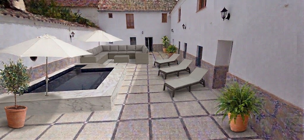 Patio con piscina